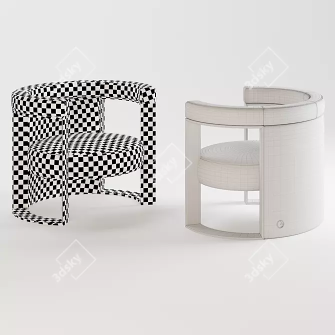 Luxury FENDI CASA Roger Armchair 3D model image 4