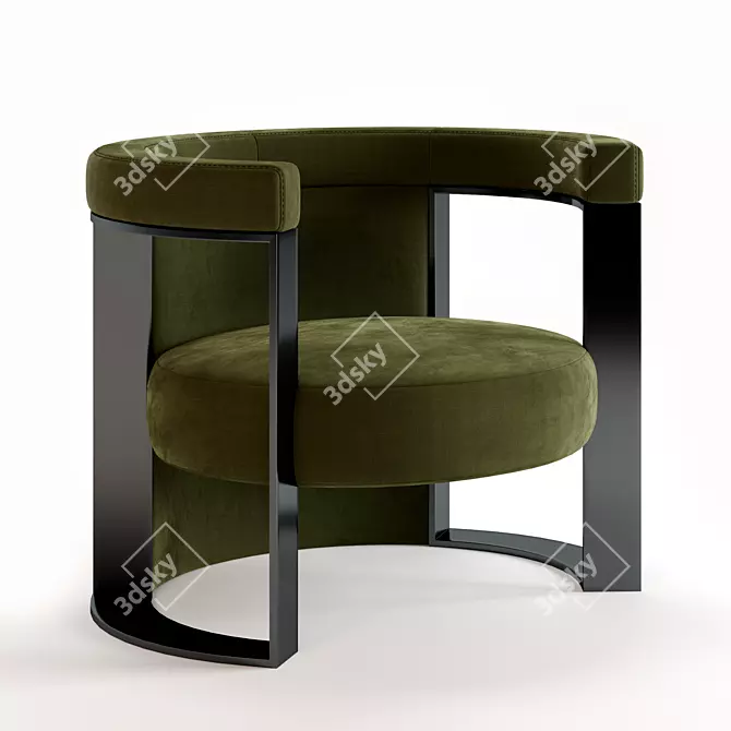 Luxury FENDI CASA Roger Armchair 3D model image 11