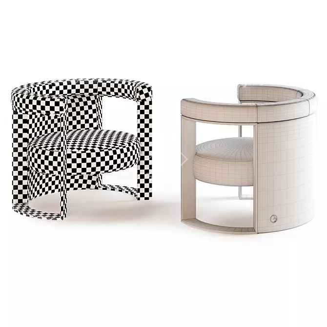 Luxury FENDI CASA Roger Armchair 3D model image 12