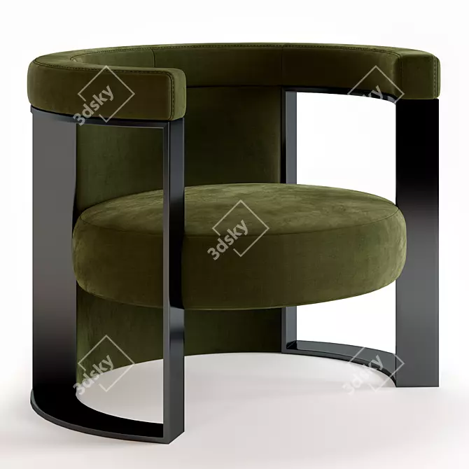 Luxury FENDI CASA Roger Armchair 3D model image 14