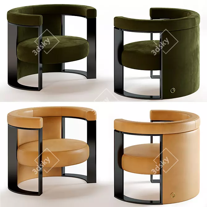 Luxury FENDI CASA Roger Armchair 3D model image 15