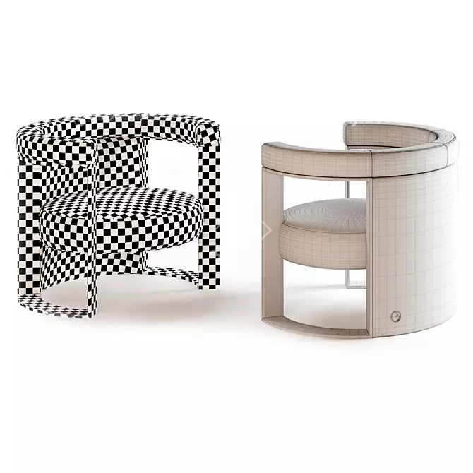 Luxury FENDI CASA Roger Armchair 3D model image 16