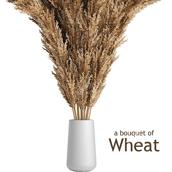 Rustic Wheat Bouquet 3D model image 2