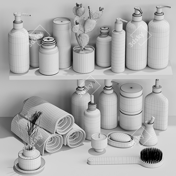 Modern 11-Piece Bathroom Accessories Set 3D model image 5