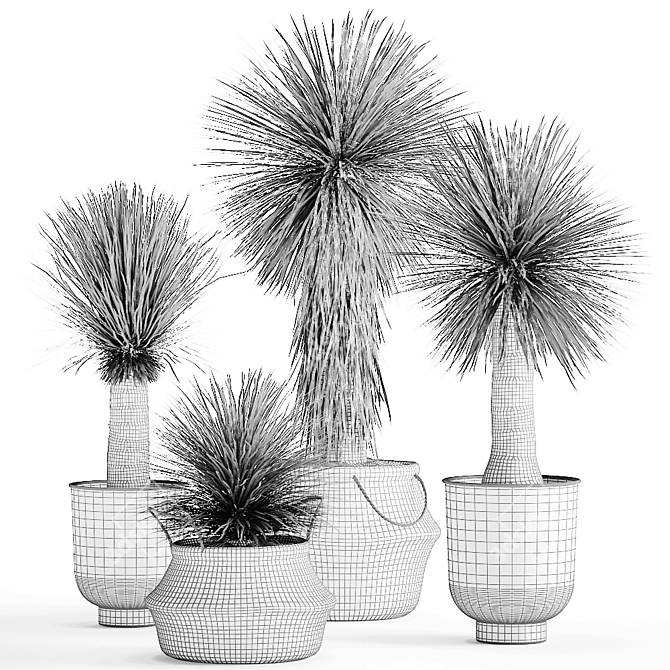 Tropical Plant Collection: Exotic Yucca in Vig Planter 3D model image 6