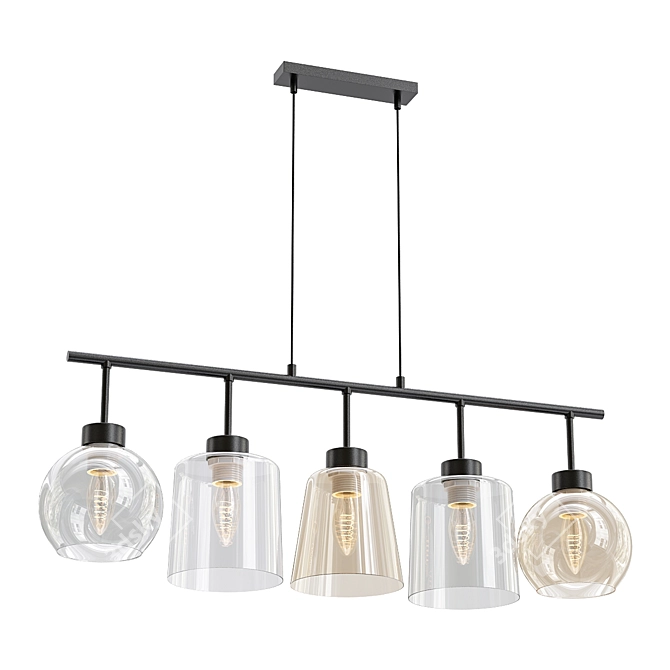 Cubus Glass Pendant Light 3D model image 1