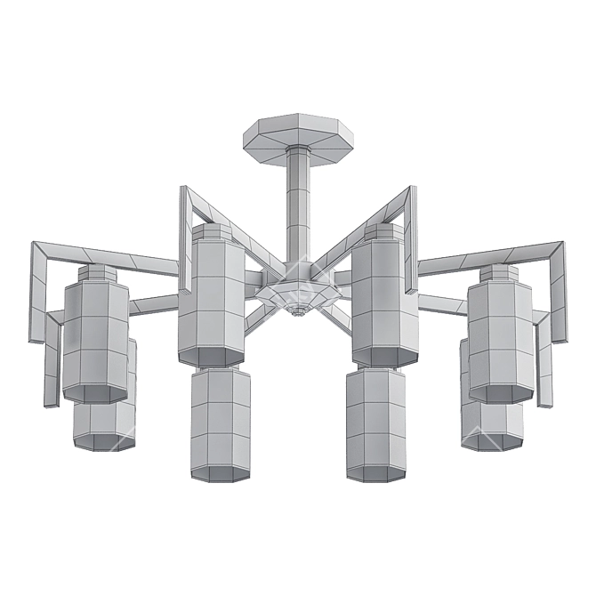 Industrial Loft Ceiling Chandelier 3D model image 2