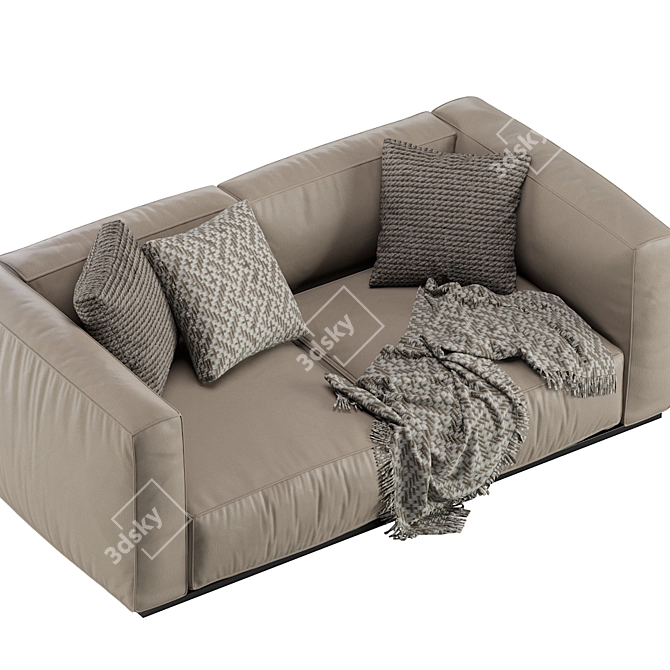 Modern Poliform Leather Sofa 3D model image 3