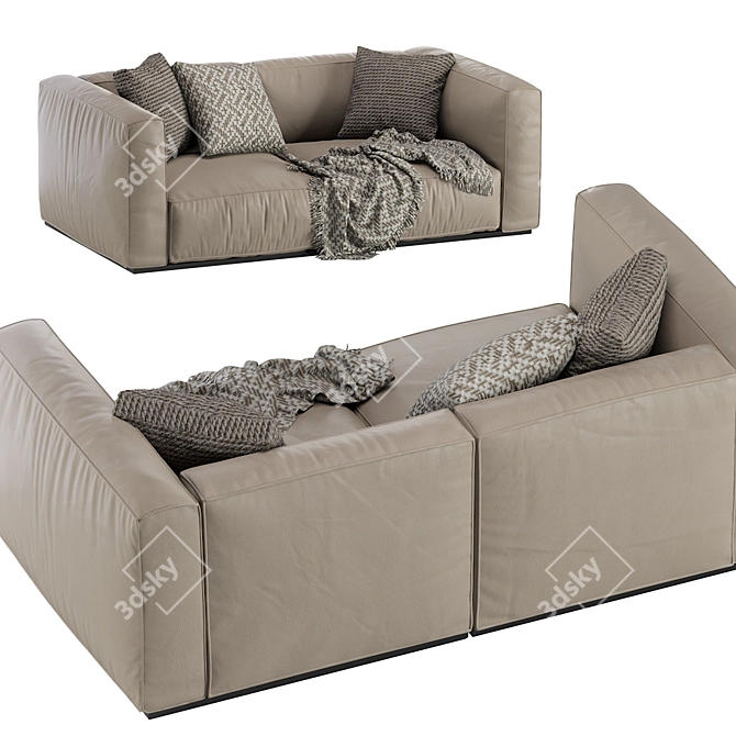 Modern Poliform Leather Sofa 3D model image 5