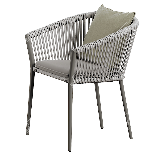 Modern Muse Outdoor Dining Chair 3D model image 3