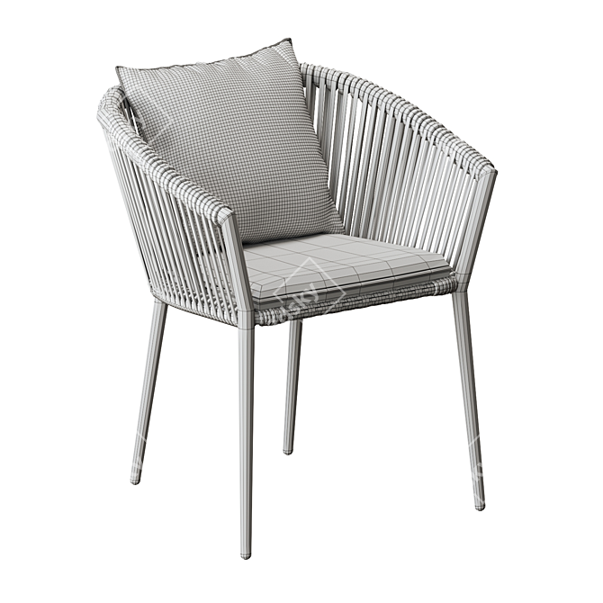 Modern Muse Outdoor Dining Chair 3D model image 6