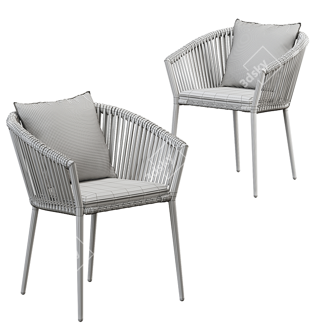 Modern Muse Outdoor Dining Chair 3D model image 7