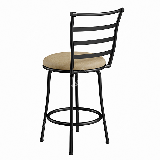 Elegant Ladder Back Swivel Barstool 3D model image 2