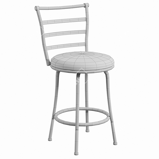 Elegant Ladder Back Swivel Barstool 3D model image 3