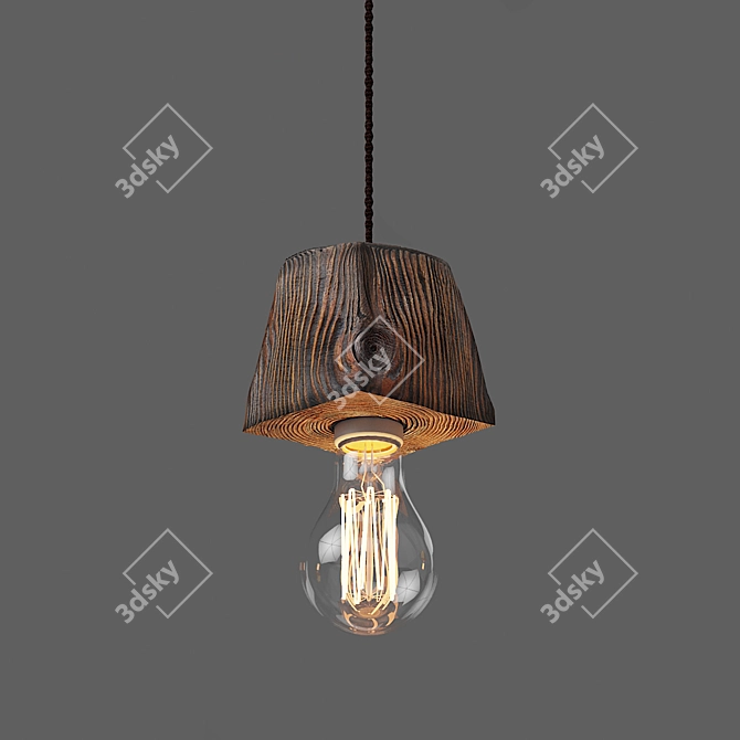 Querk_01 Handcrafted Wooden Pendant 3D model image 3