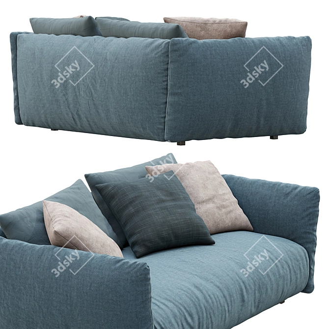 Contemporary Meridiani Scott Sofa 3D model image 2