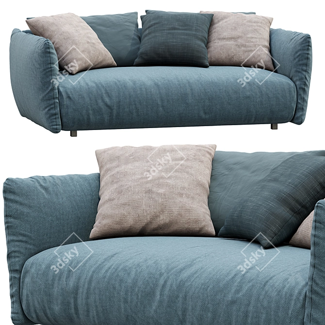 Contemporary Meridiani Scott Sofa 3D model image 6