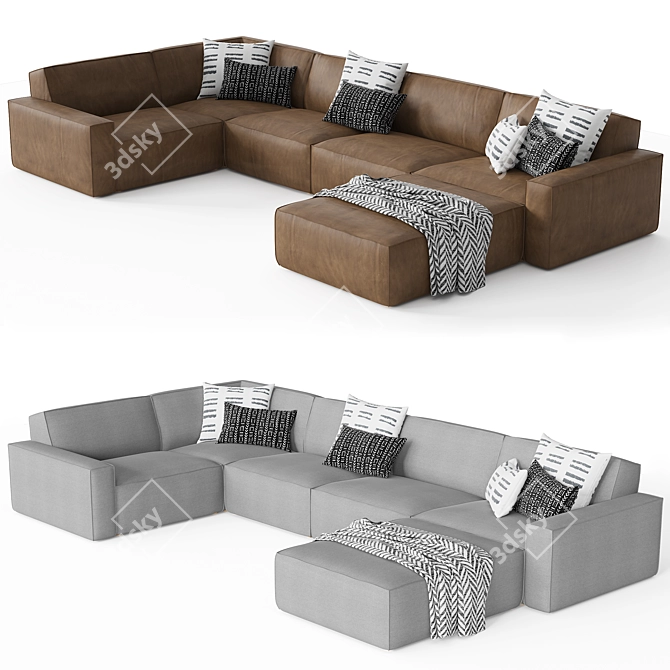 RH COMO MODULAR - Stylish and Versatile Seating 3D model image 1