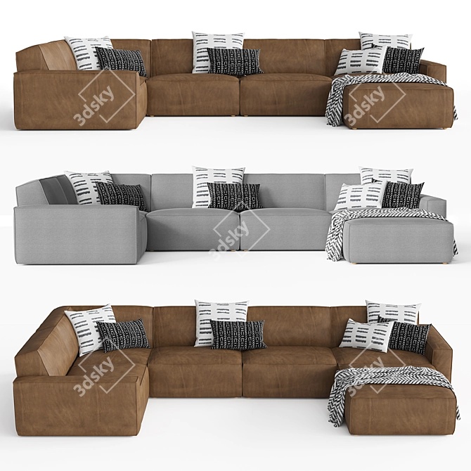 RH COMO MODULAR - Stylish and Versatile Seating 3D model image 3