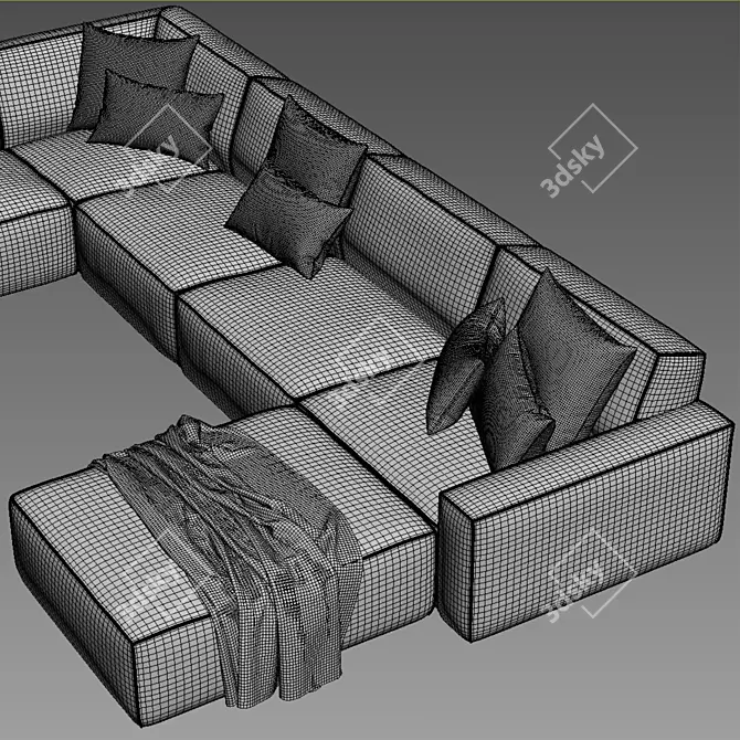 RH COMO MODULAR - Stylish and Versatile Seating 3D model image 4