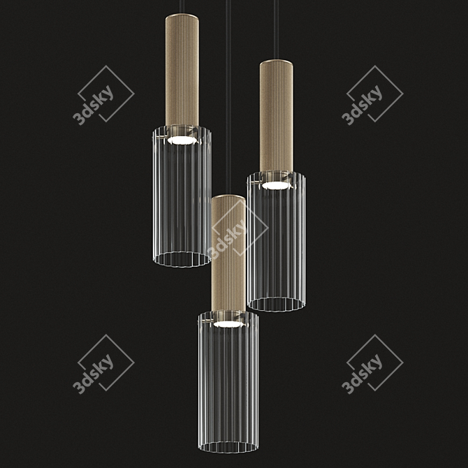 Flume 80 Pendant Bronze Lamp 3D model image 2