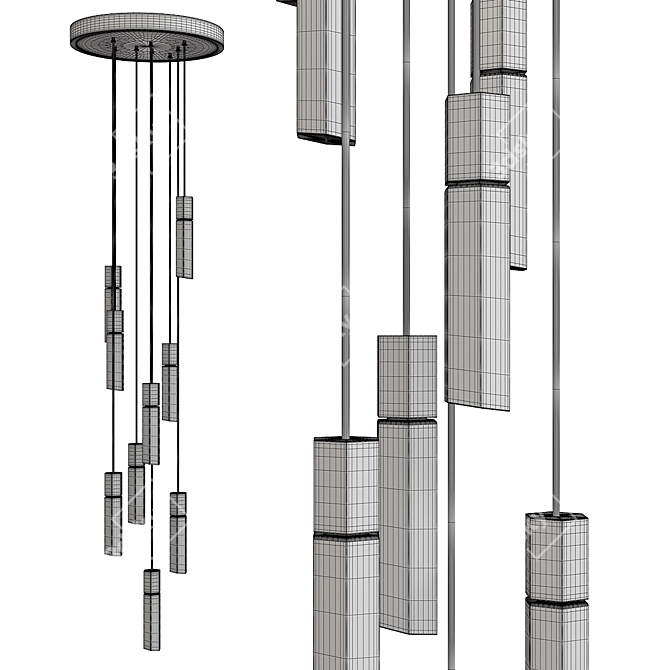 Modern Basalt Nine Pendant 3D model image 2