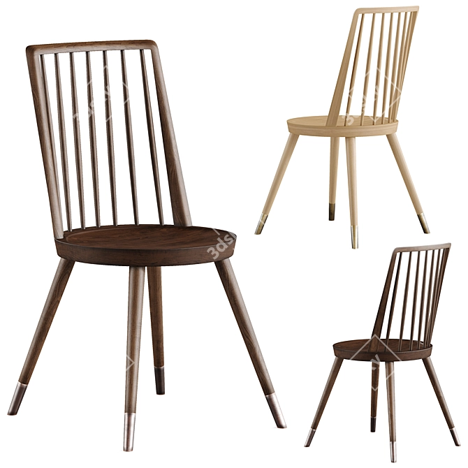 Sleek Walnut Chair: Miyazaki 3D model image 2