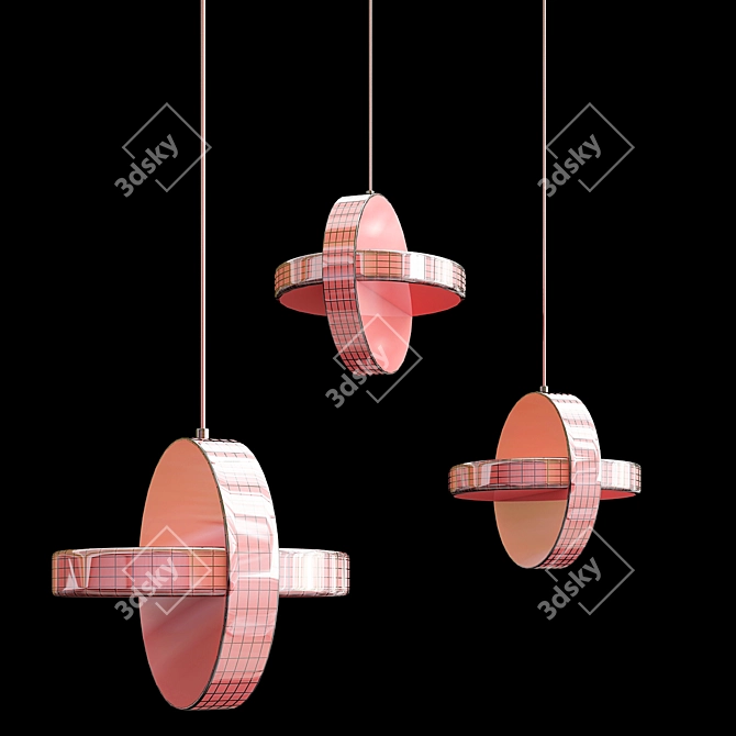 Elegant Brass Pendant Light 3D model image 2