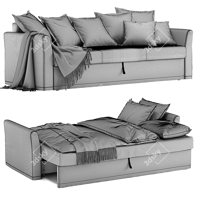 Holmsund 3-Seater Sleeper Sofa 3D model image 7