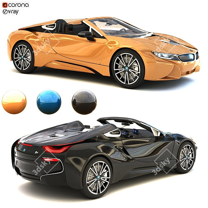 Luxury Speed: BMW i8 Roadster 3D model image 1