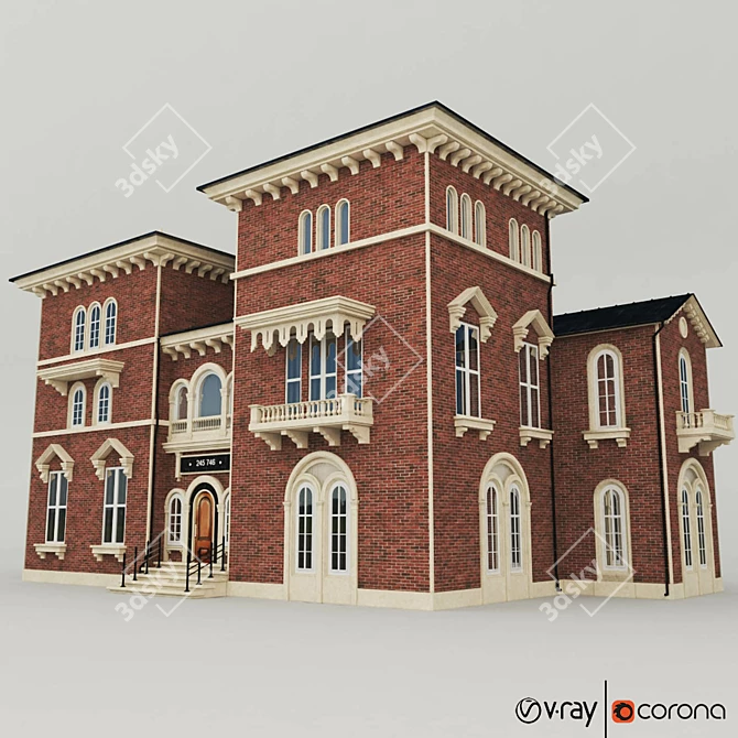 Elegant Classic House 3D model image 1