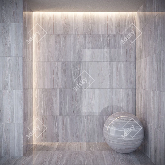 Glossy Grey Mercury Floor Tile 3D model image 2