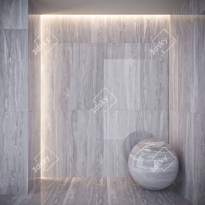 Glossy Grey Mercury Floor Tile 3D model image 3