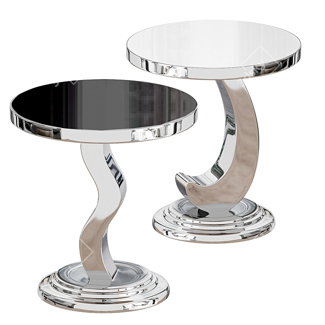 Elegant Round 2-in-1 Table 3D model image 1