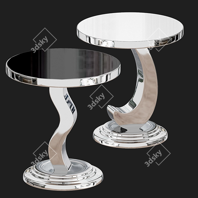 Elegant Round 2-in-1 Table 3D model image 2