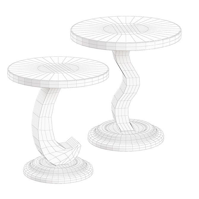 Elegant Round 2-in-1 Table 3D model image 3