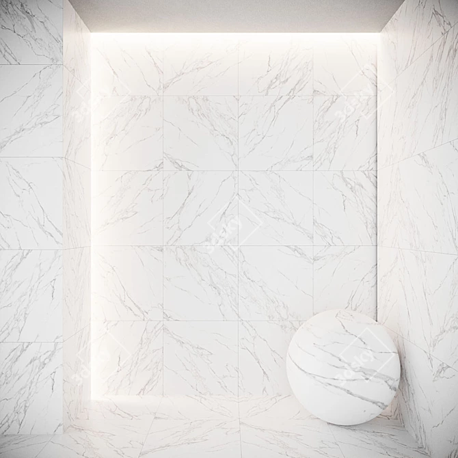  Lazzaro Glossy White Floor Tiles 3D model image 5
