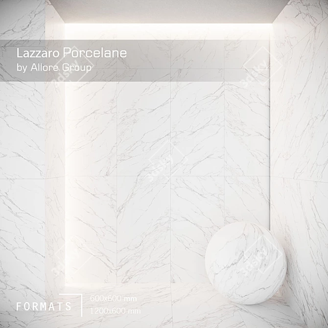  Lazzaro Glossy White Floor Tiles 3D model image 7