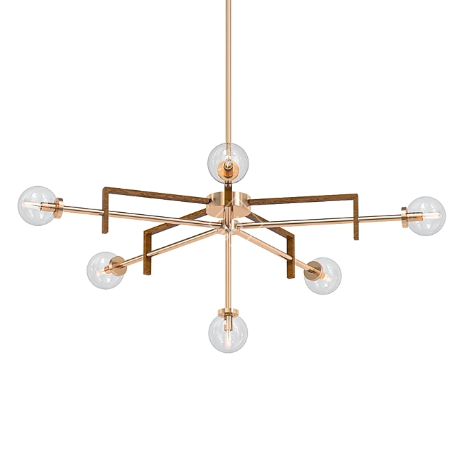 Elegant Sterling Organic Chandelier 3D model image 1