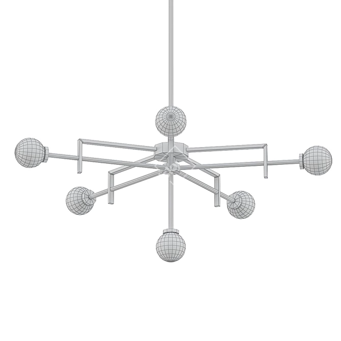 Elegant Sterling Organic Chandelier 3D model image 2