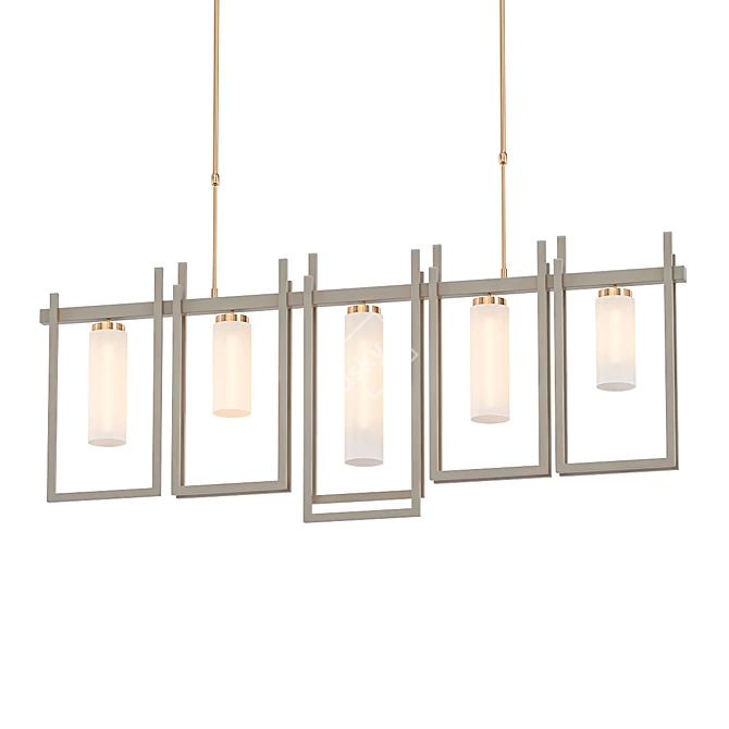 Elegant 5-Light Kitchen Pendant 3D model image 1