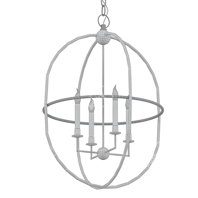 Elegant Chapman 4 Light Chandelier 3D model image 2