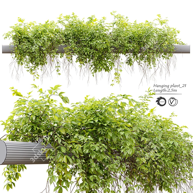 Cascade Greenery: Hanging Plant 21 3D model image 6