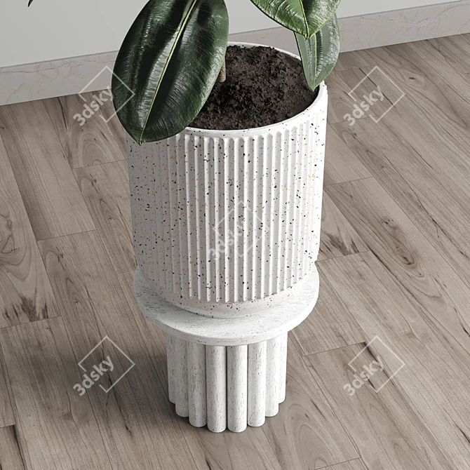  Modern Concrete Indoor Plant Vase 3D model image 3