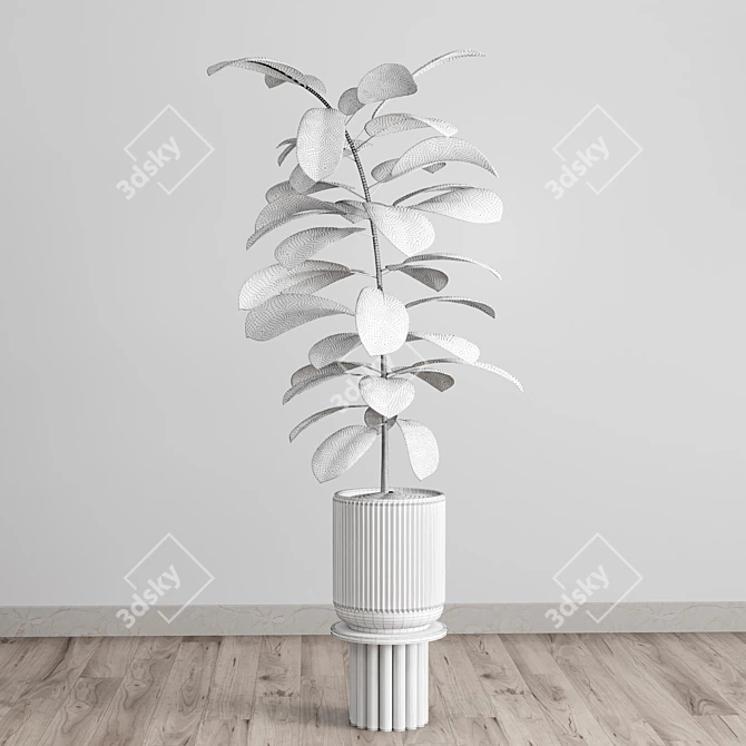  Modern Concrete Indoor Plant Vase 3D model image 4