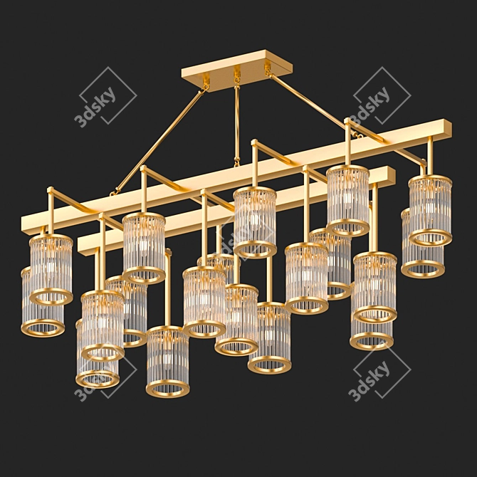 Metro Chandelier: Loft Industrial Elegance 3D model image 1