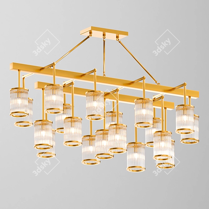 Metro Chandelier: Loft Industrial Elegance 3D model image 2