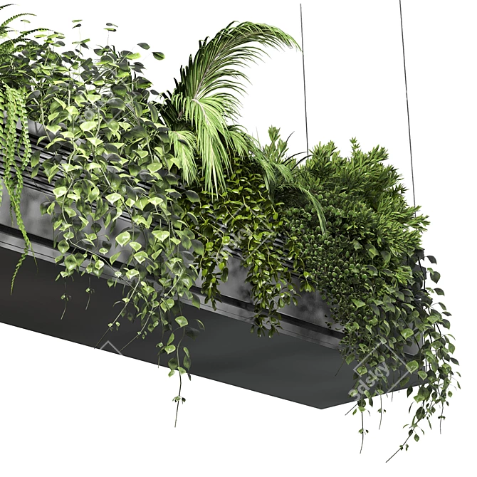 Metal Bax Vase Collection: Hanging Indoor Plant Pot 3D model image 5