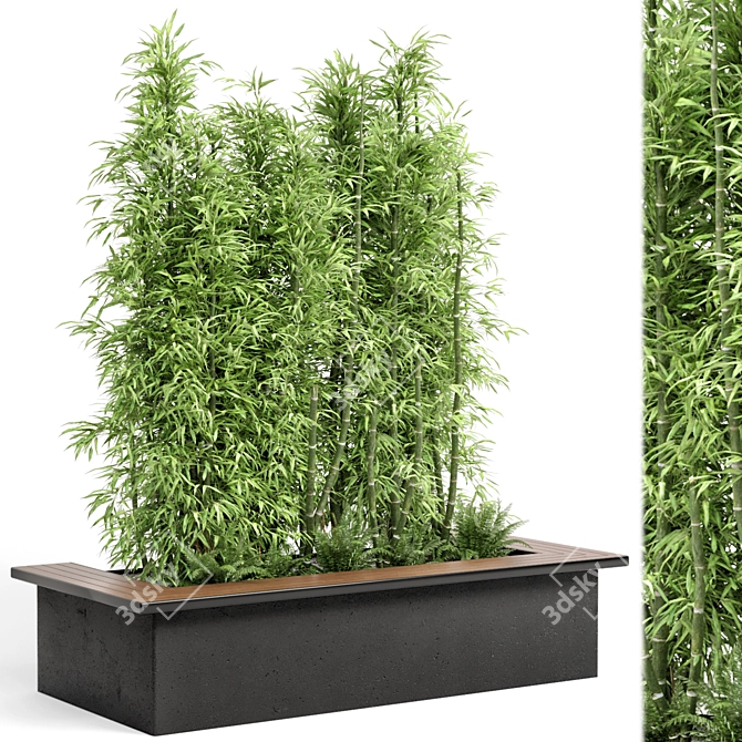 Bamboo & Bush Garden Set 3D model image 2