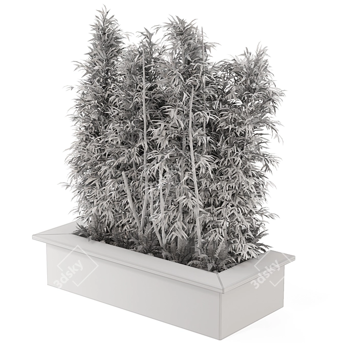 Bamboo & Bush Garden Set 3D model image 7